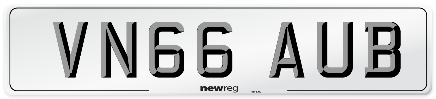 VN66 AUB Number Plate from New Reg